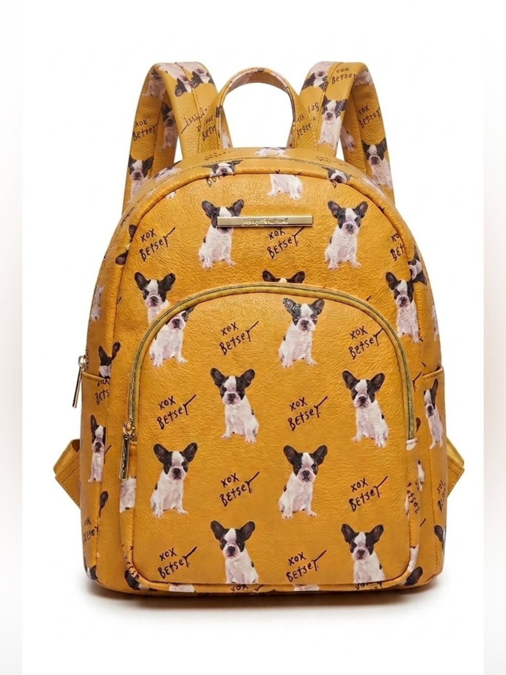 Betsey Johnson French Bulldog Dog Yellow Backpack